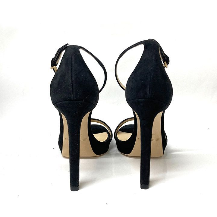 新品JIMMY CHOO ブラックハイヒールサンダル 24cm