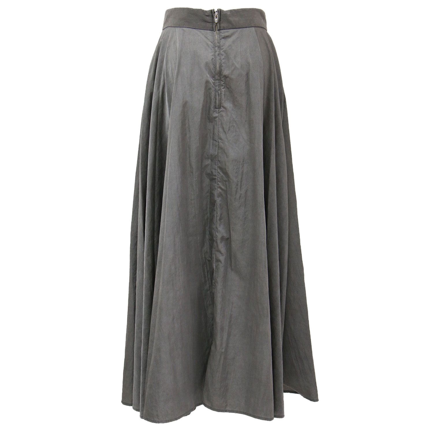 美品 ATON エイトン スカート ロング グレー 02(M) マキシ丈 タック  