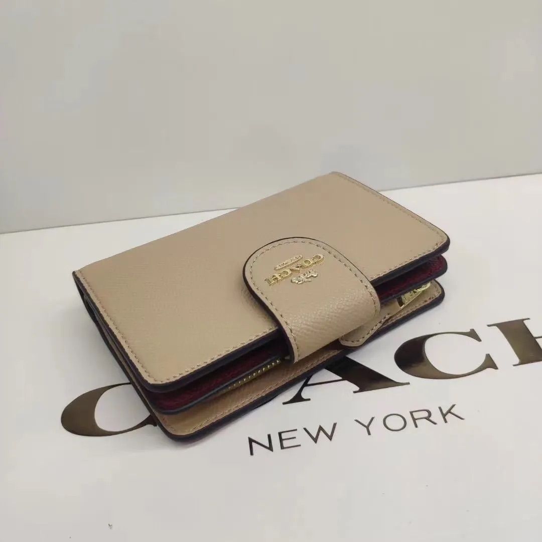 ☆ COACH コーチ 折り財布 トープ ベージュ 二つ折り財布（コーチ 