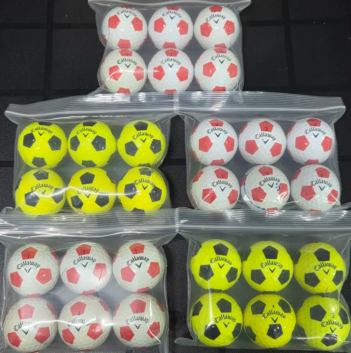 Callaway A級 TRUEVIS 3ピース サッカーボール 30個 COLOR ロストボール