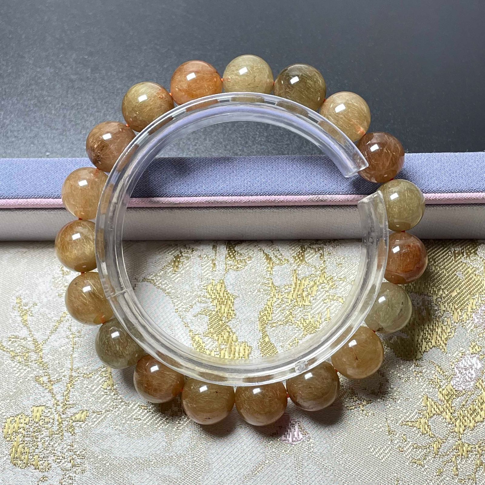 天然美品☆【ガーデンルチルクォーツ】☆ブレスレット 天然石B 10.9 