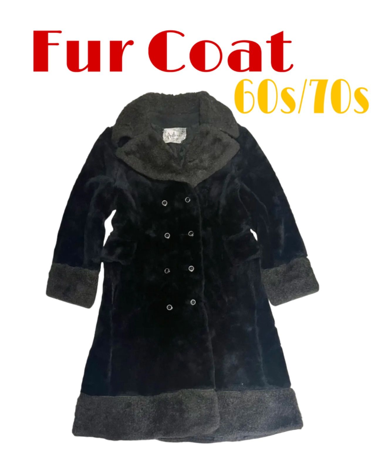 late60s〜early70s Faux Fur Coat ダブルブレスト バイ