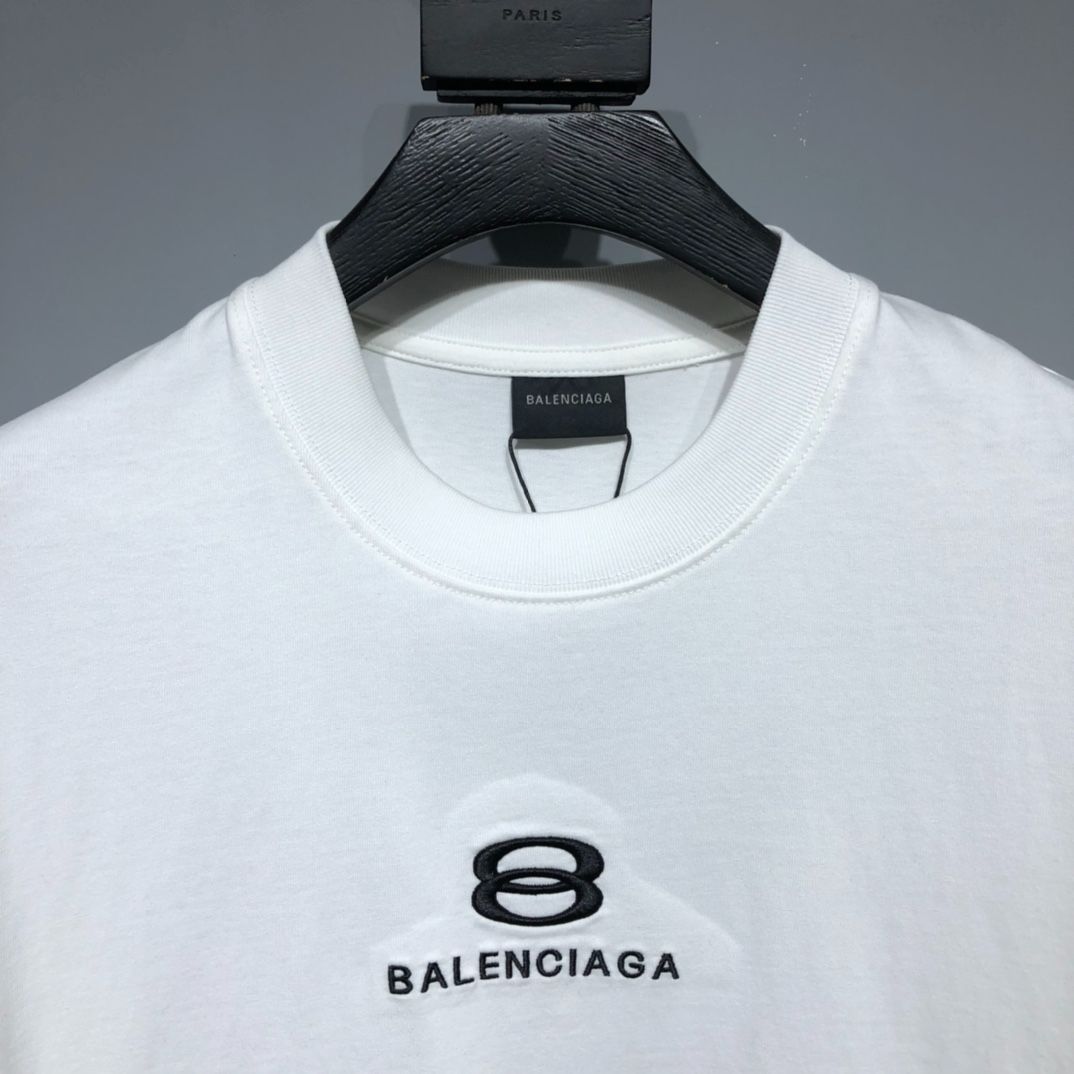 Balenciaga バレンシアガ ロゴ メンズ レディース 半袖Tシャツ ホワイト