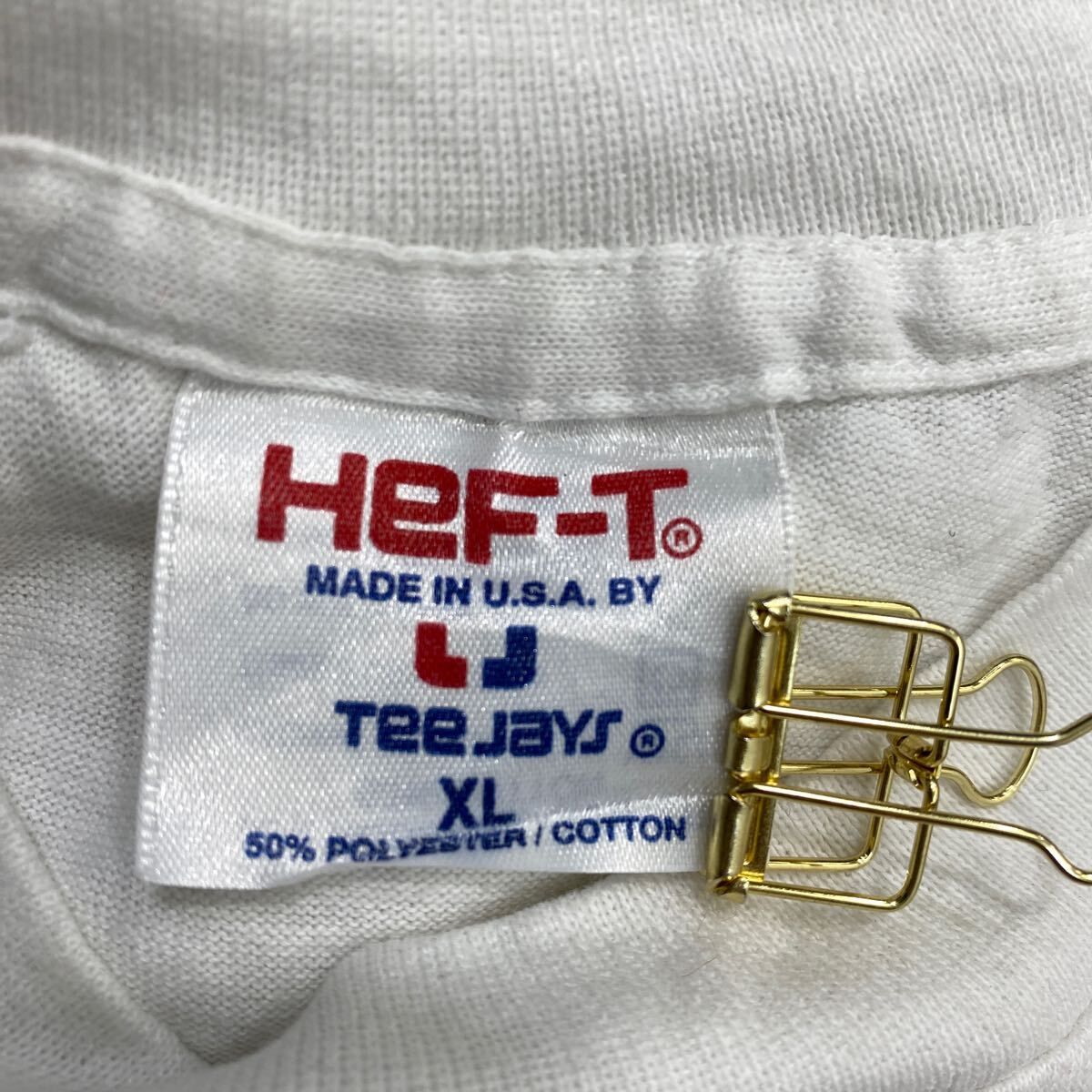 HeF-T 半袖 プリントTシャツ XL ホワイト USA製 ～90