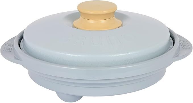 ブルーノ RANGEMATE PRO by BRUNO 電子レンジで魚を焼く特許技術レシピ付き電子レンジプロ用調理ツール ラウンド電子レンジコンパニオンベーキングトレイ ブルーグレー