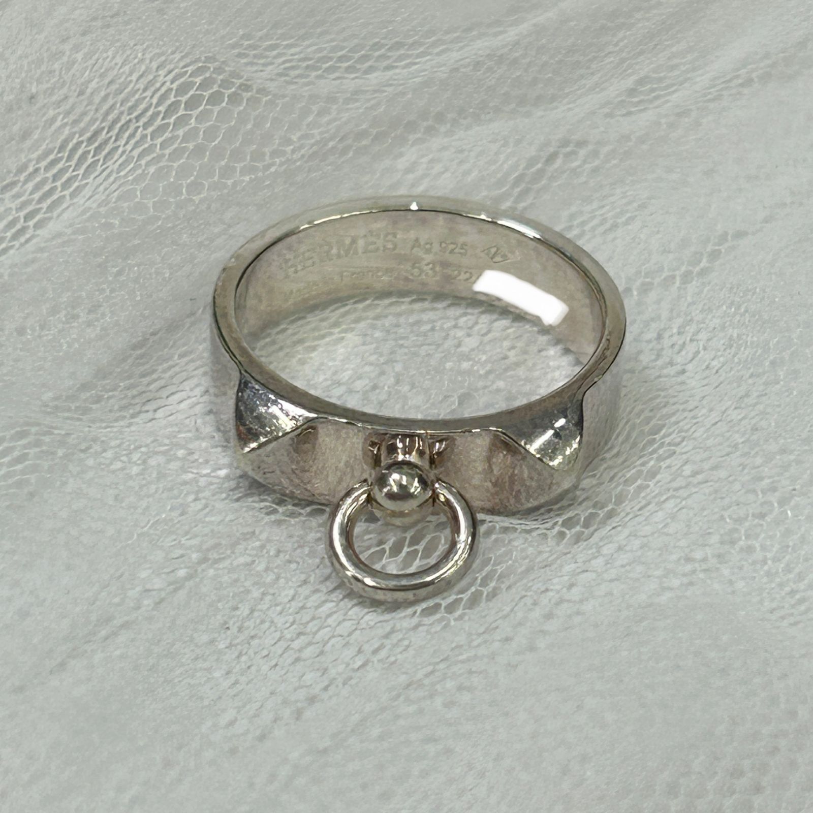 HERMES コリエドシアン　シルバーリング53 HERMES エルメス Collier de Chien GM Silver925 コリエドシアン