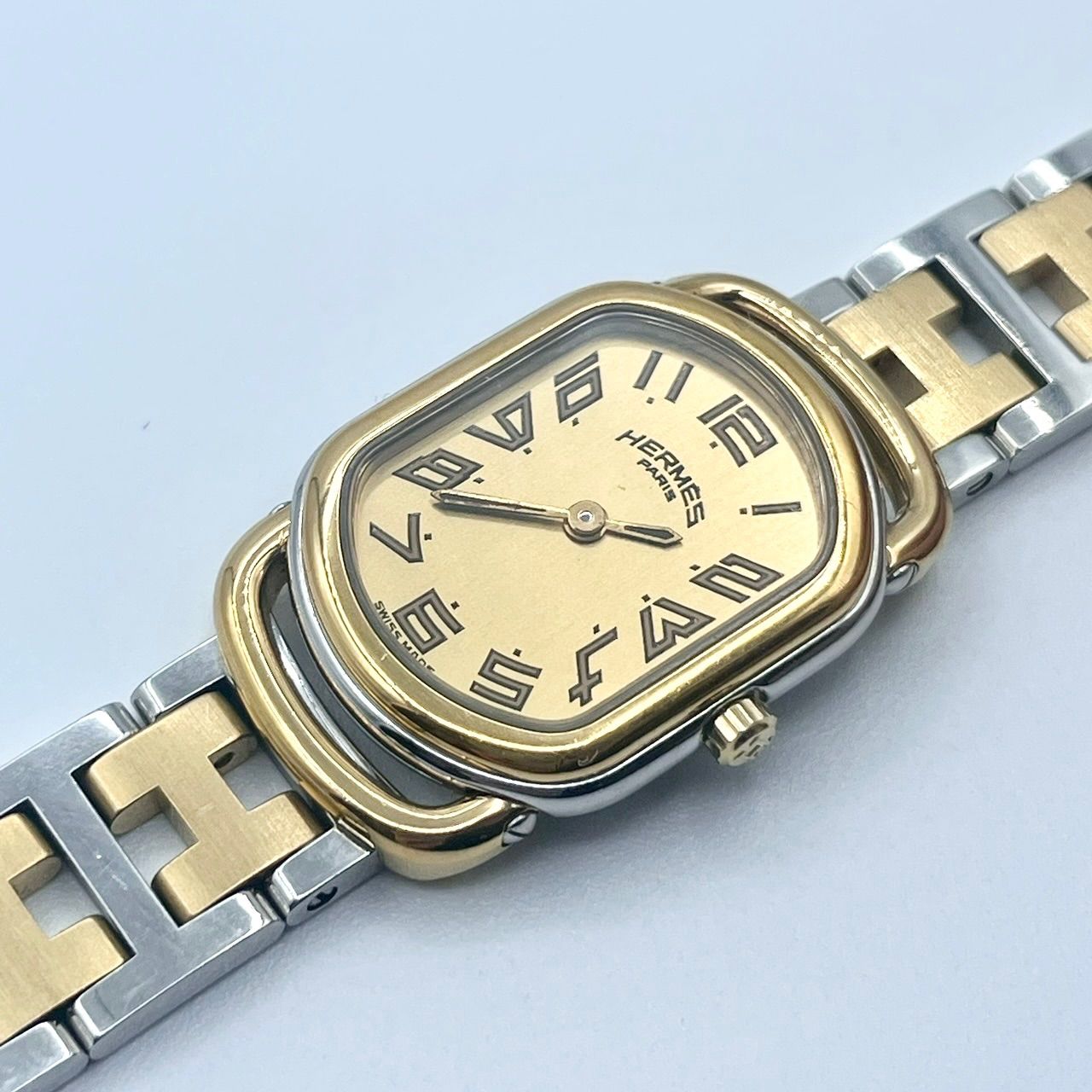 【HERMES】エルメス ラリー コンビ レディース 腕時計 クオーツ 極美品