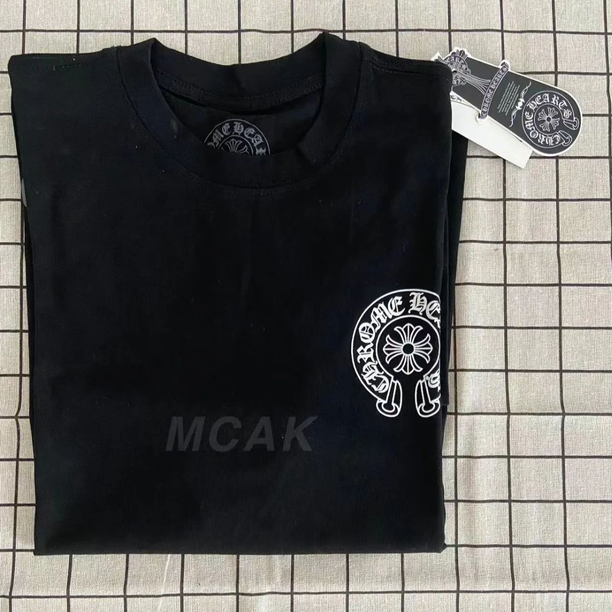 美品 光る！Chrome Hearts クロムハーツ ファッション 男女兼用 レディース メンズ トップス 半袖Ｔシャツ  ブラック 夏 通気性