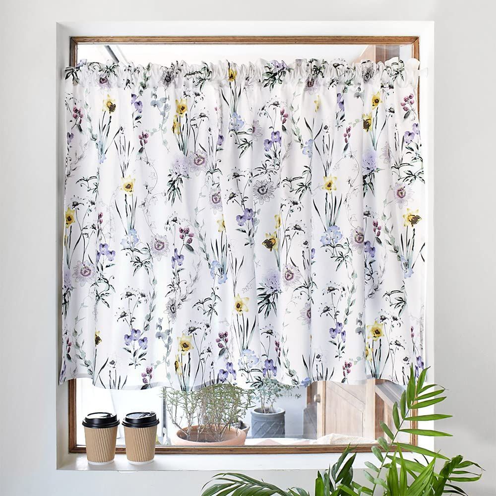 数量 カフェカーテン Decor 綿 72 cm 142 タイプ スタイルデコール STYLE ボタニカルガーデン