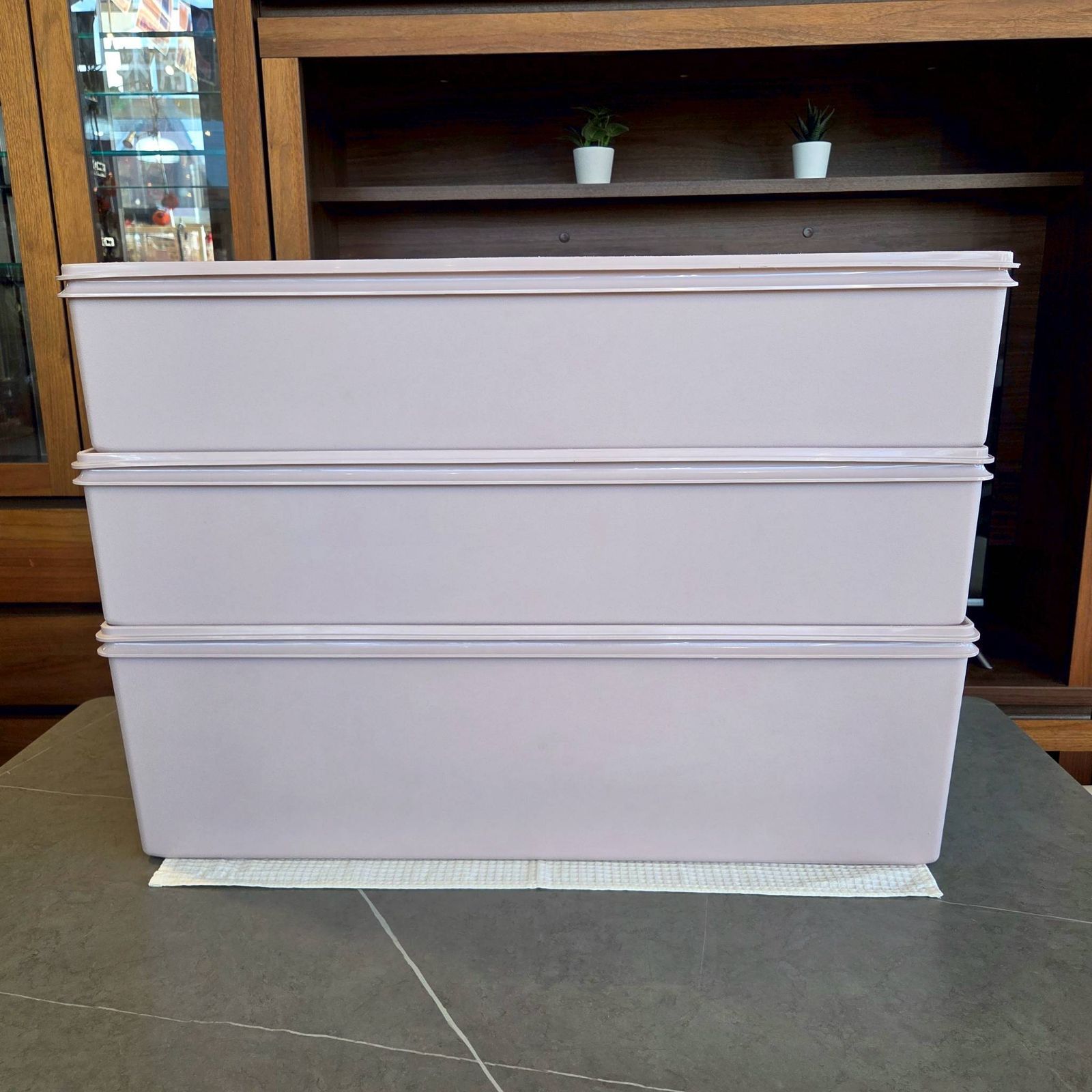 TUPPERWARE タッパーウェア ロングスーパーケース ディープロングスーパーケース 3点セット ピンク