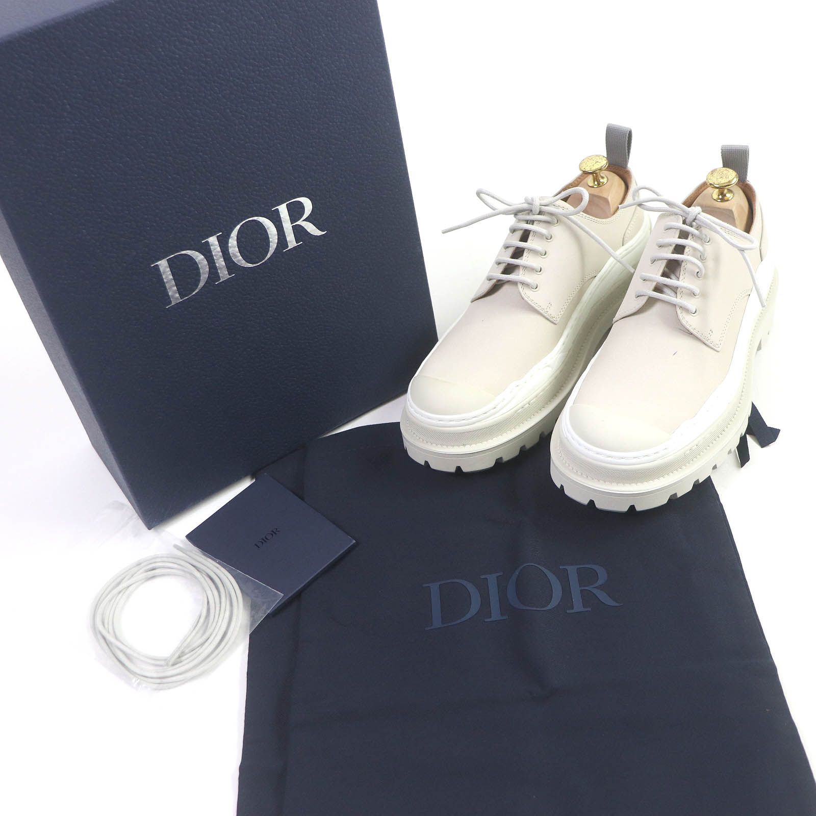 未使用品□DIOR ディオール オム sacai サカイ 3DE332ZHO EXPL DERBY NUBUCK ヌバックレザー ダービーシューズ  ライトベージュ 41 箱・保存袋付き イタリア製 メンズ - メルカリ