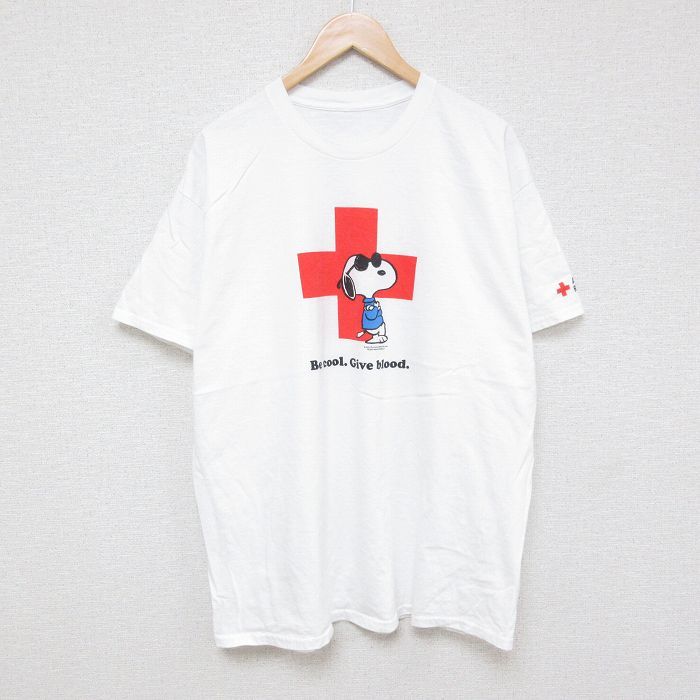 XL/古着 半袖 Tシャツ メンズ スヌーピー SNOOPY 大きいサイズ クルーネック 白 ホワイト spe 24jun01 中古