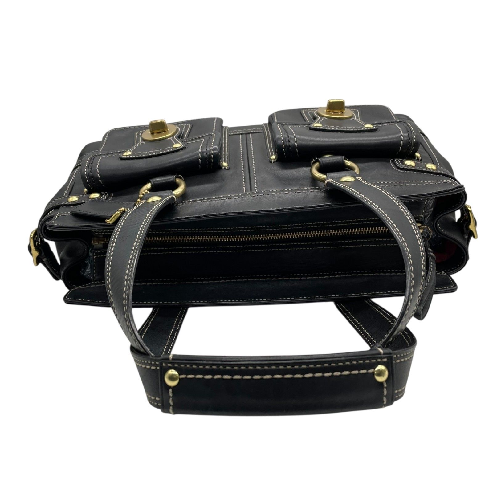 極美品】COACH コーチ ハンドバッグ 黒 ブラック F13130 レザー