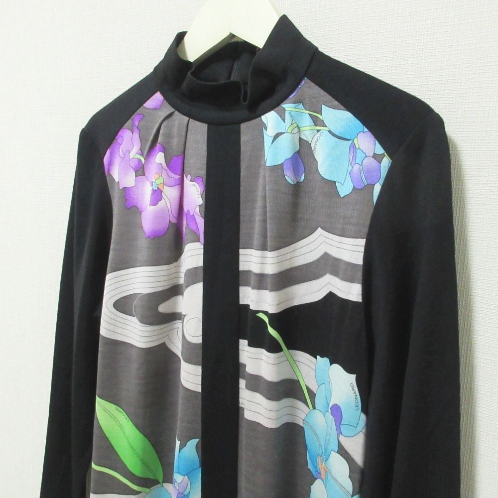 美品 LEONARD レオナール 長袖ニット黒 多色