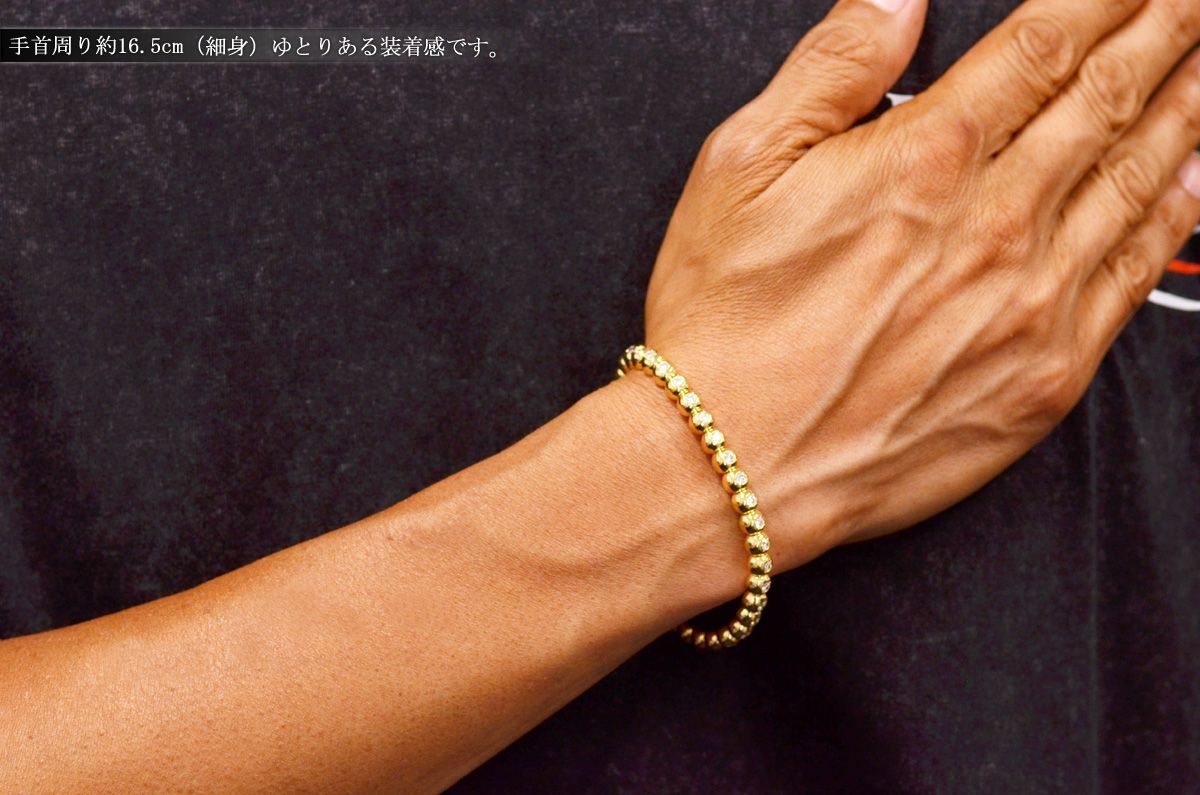ブレスレット メンズ K18 18金 18k イエローゴールド ダイヤモンド 丸 
