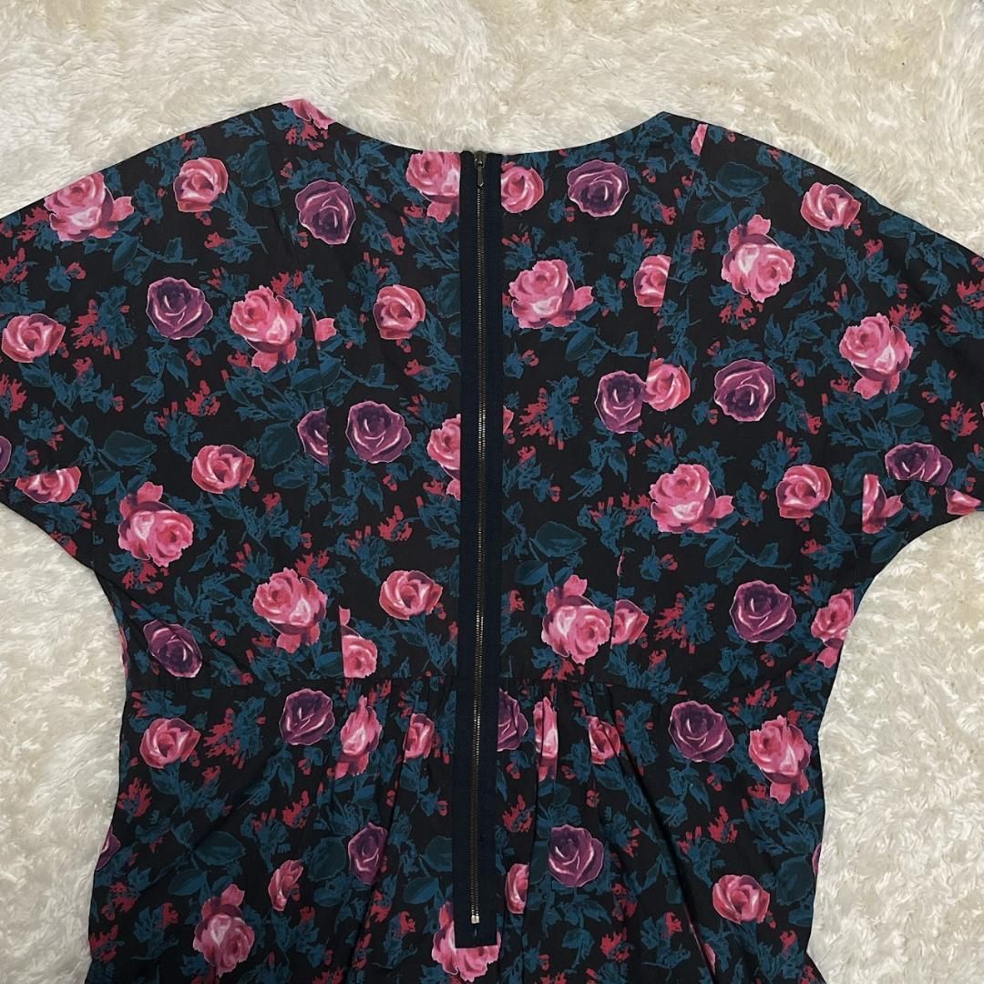 美品【leun logette】ルールロジェット 花柄 バラ 七分丈 497