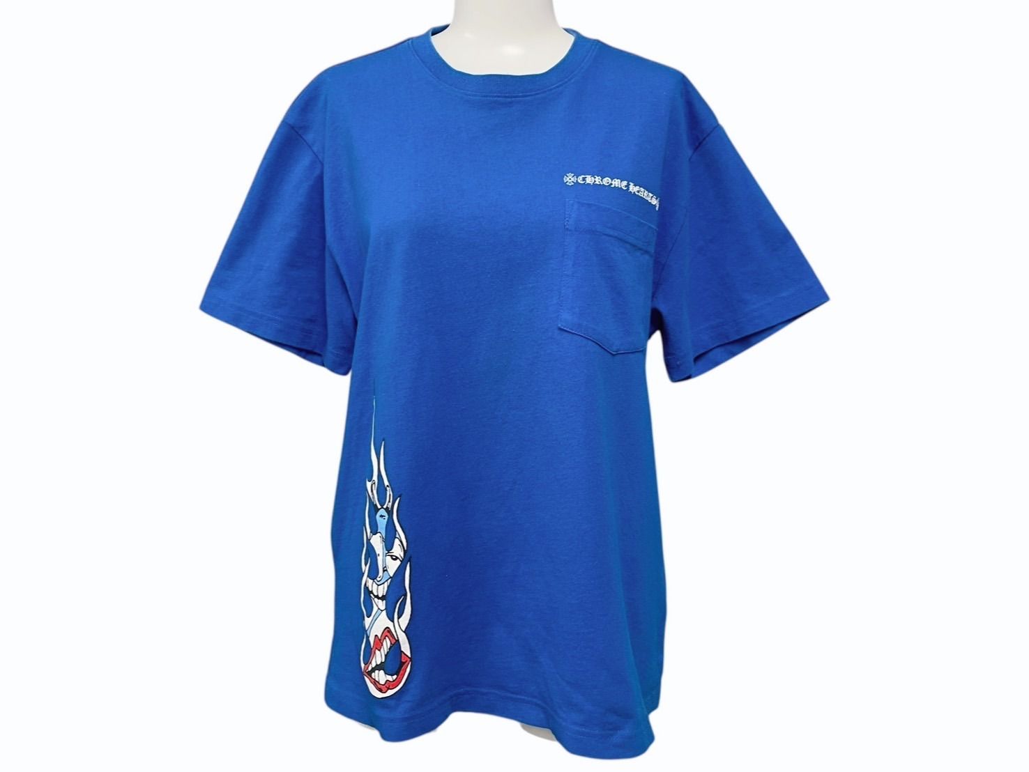 Chrome Hearts - CHROME HEARTS クロムハーツ MATTY BOY マッティボーイ SPACE スペース 半袖Tシャツ サイズS プリント ブルー 美品 中古 4b004369 CHROME HEARTS クロムハーツ MATTY BOY マッティボーイ SPACE