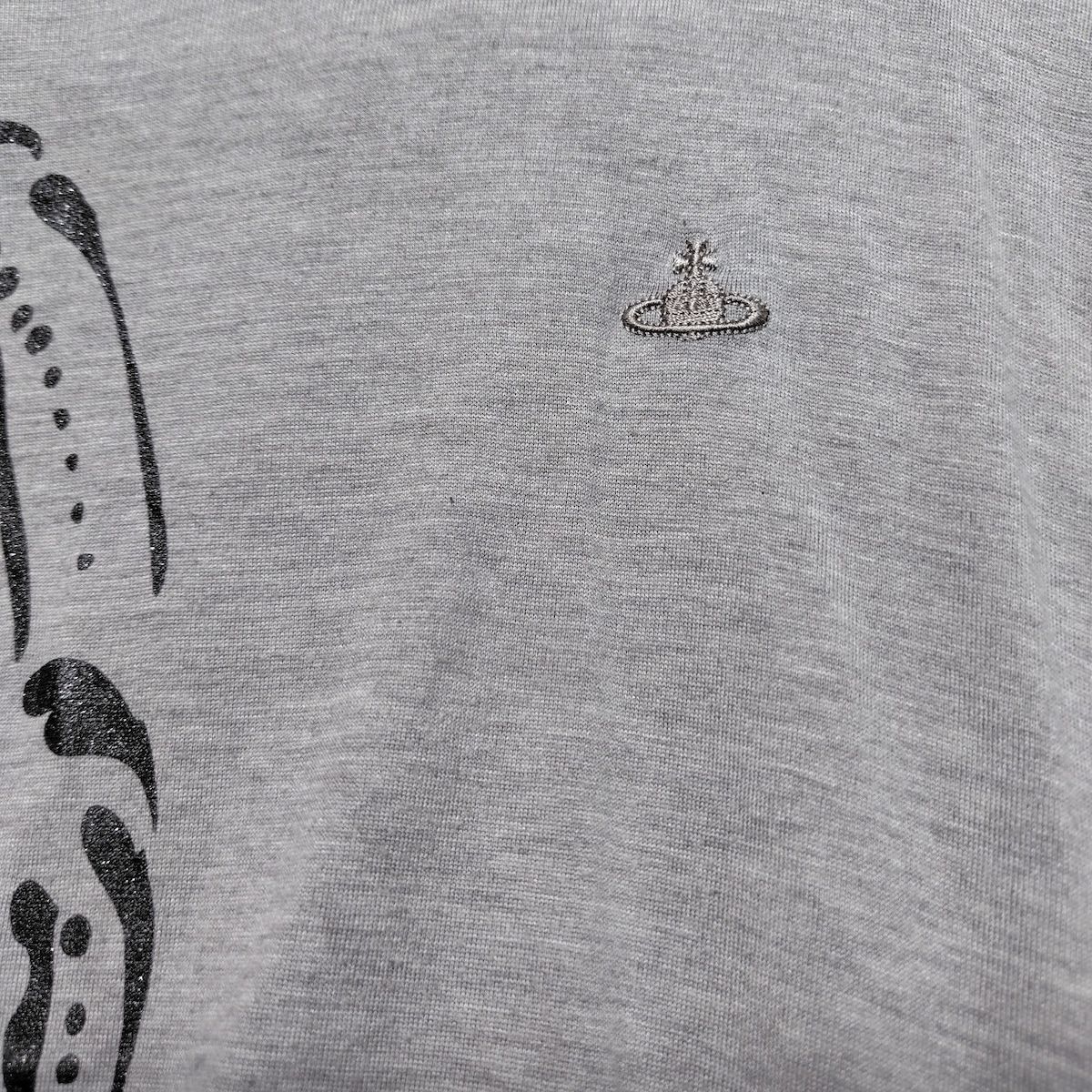 ヴィヴィアンウエストウッドレッドレーベル ワンピース サイズ2 M レディース - グレー×黒 クルーネック|長袖|ミニ NICORILABO_COM