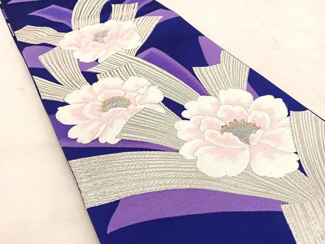 平和屋着物◎六通柄袋帯 唐織 やまとオリジナル 牡丹 金銀糸