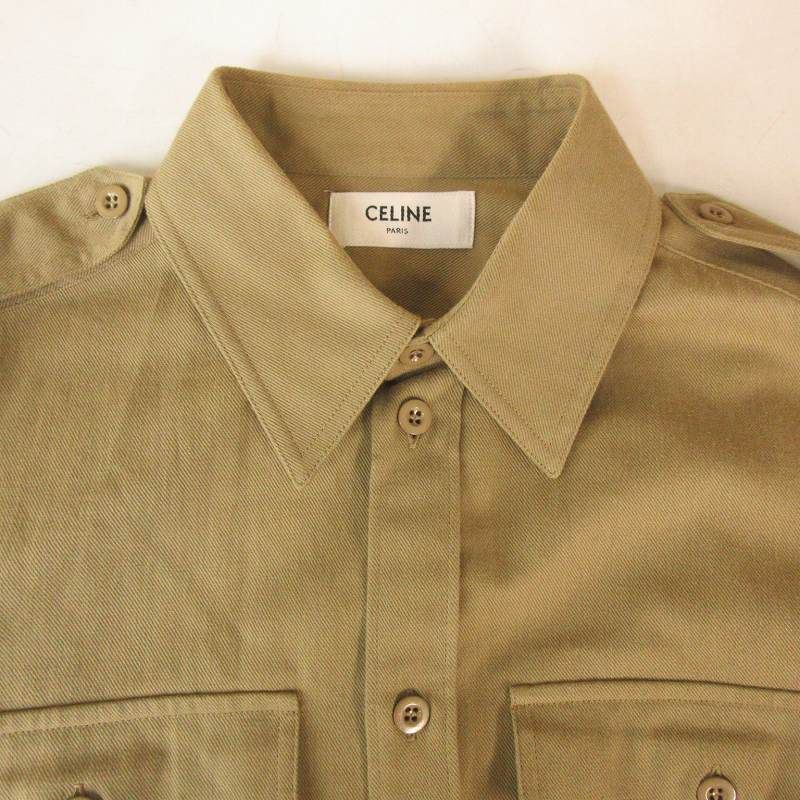 セリーヌ CELINE 20SS ミリタリーシャツ 軽量コットンツイル