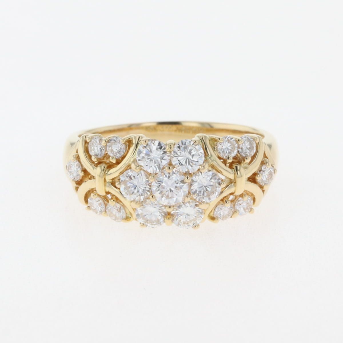 フラワーモチーフ デザインリング 11.5号 K18 【中古】 