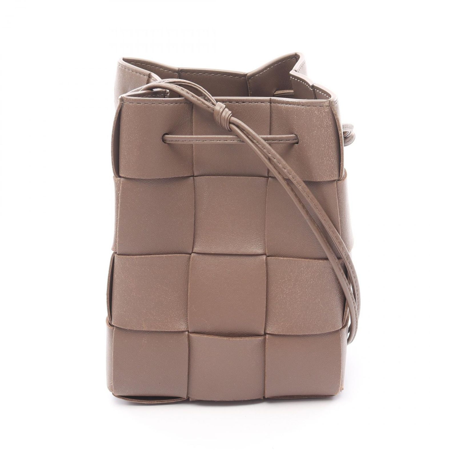 ボッテガヴェネタ BOTTEGA VENETA ショルダーバッグ スモール カセット バケット 680218 ブラウン レザー バケットバッグ レディース Used B