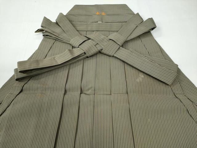 平和屋着物●男性 馬乗り袴 青葉 仙臺平 壽峯作 間道 正絹 CAAW7846yc