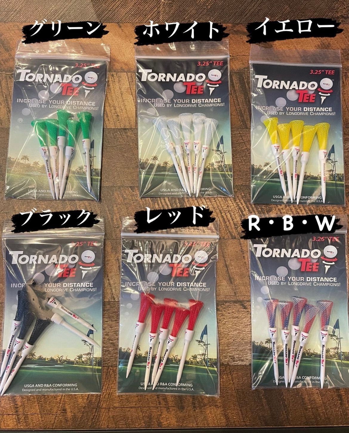トルネードティー レッド 3.25インチ 5本セット/TORNADO TEE red