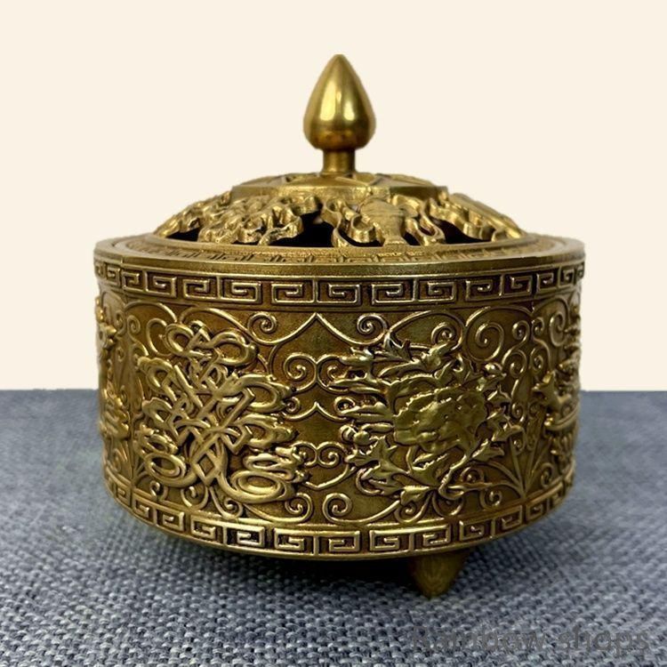 新品未使用】銅器 香炉 吉祥八宝香炉 線香薫炉茶道香道具 装飾品