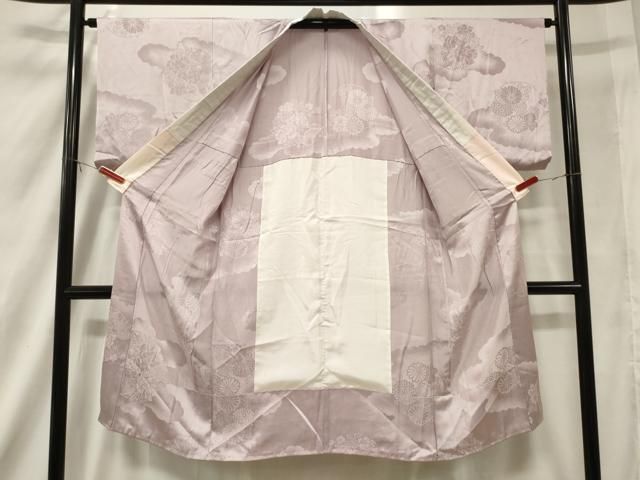 平和屋着物□長襦袢 無双仕立て 雲取り草花地紋 紅藤色 正絹