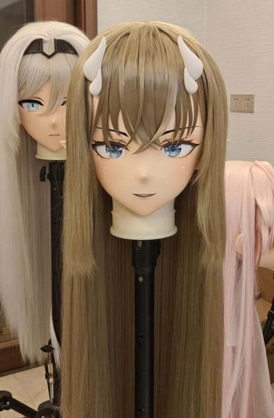 全頭マスク カツラ付き ロック付き NO.611 マスク ドール ヘッドロリータ人形 コスプレ 仮装 変装 着ぐるみ kigurumi