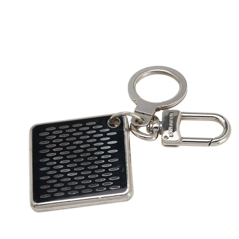 ルイ ヴィトン ポルト クレ ダミエ クラーク キーリング キーホルダー M66268 シルバー ブラック メタル レディース LOUIS VUITTON 1-0232919