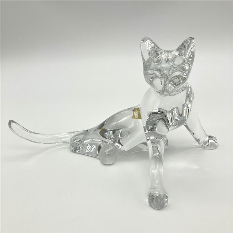 バカラ Baccarat フィギュリン 猫 ネコ オブジェ 置物 クリスタル 