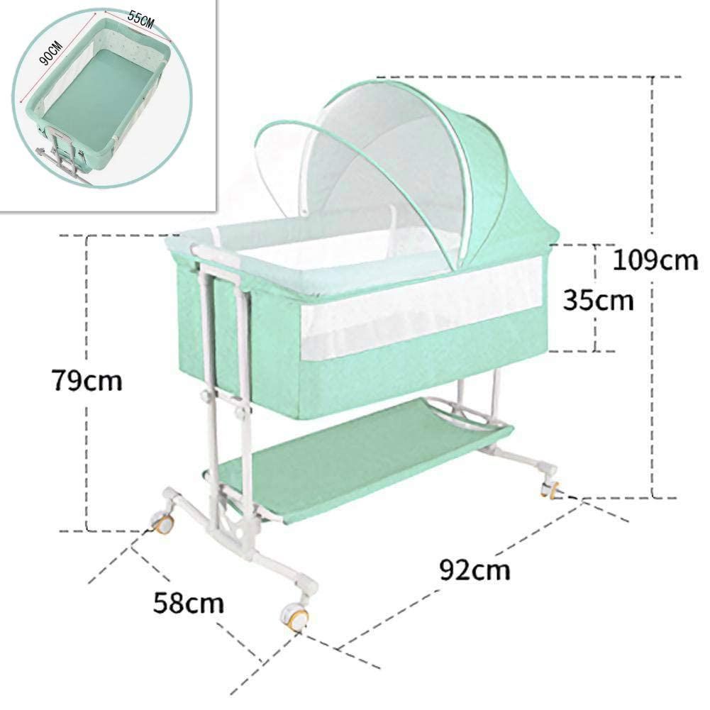色: グリーン】ZOOBLYベビーベッド ミニ 添い寝ベッド 高さ調整 おりた