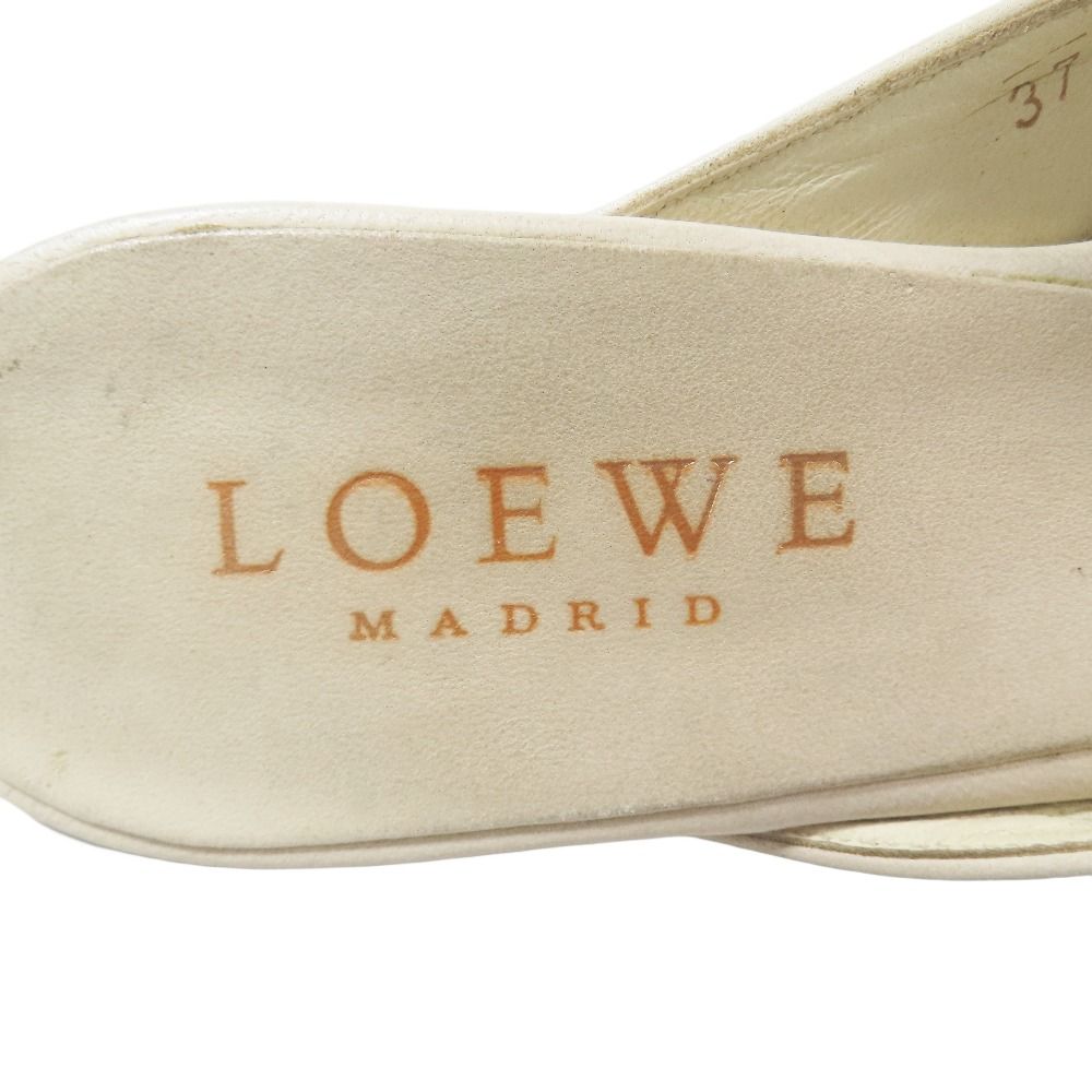 LOEWE ロエベ リボン ミュールサンダル 37 レディース 良品 LOEWE ロエベ ミュール サンダル ローヒール オープントゥ