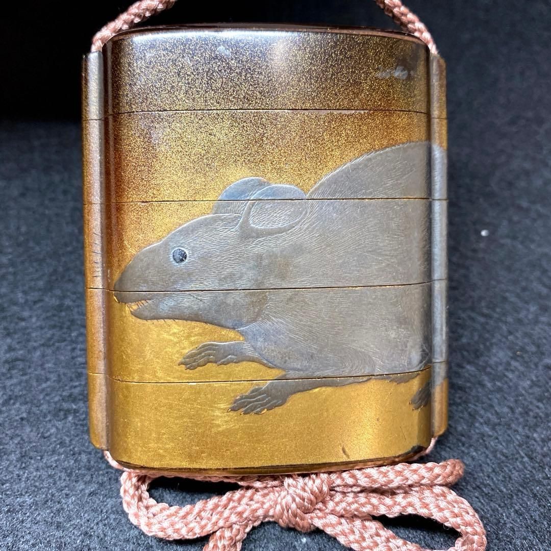 木彫栗からくり根付