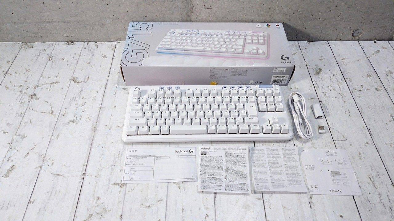 Logicool G ロジクール G G715WL-LN オーロラコレクション ゲーミングキーボード テンキーレス ホワイト