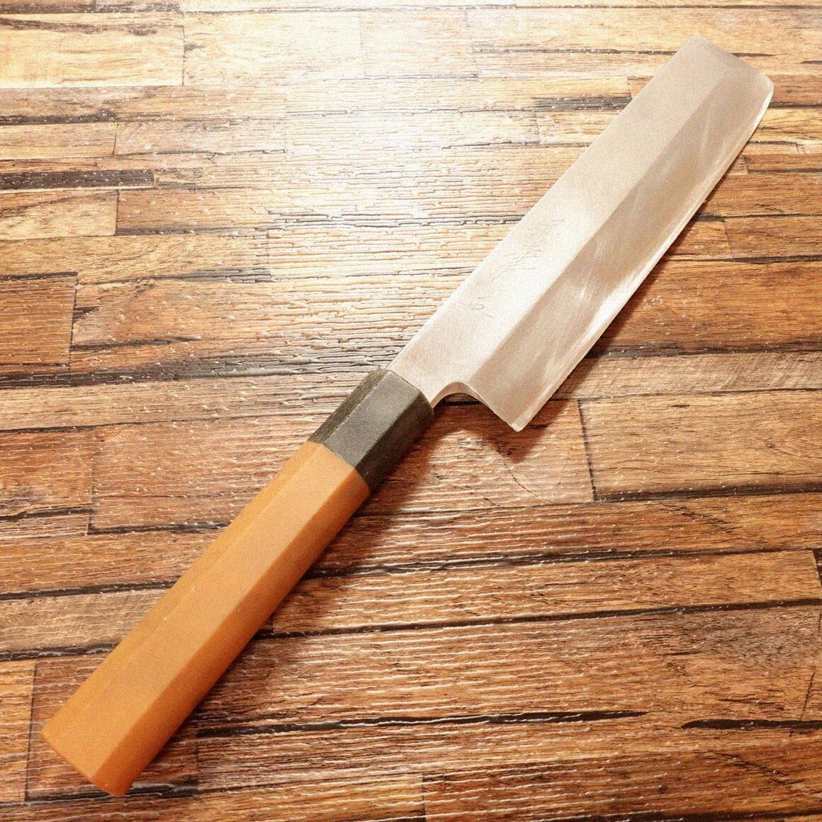 堺孝行 薄刃包丁 研ぎ済 モリブデン鋼 片刃 ステンレス 菜切り 抗菌柄 215mm