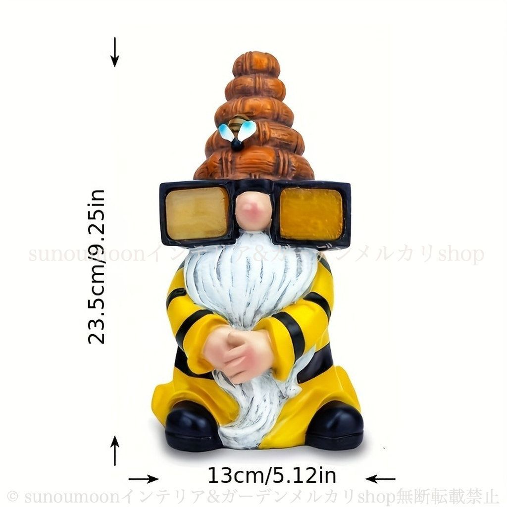 雑貨 お洒落 置物 樹脂 オブジェ 妖精 インテリア 蜜蜂 ガーデンインテリア 蜂 かわいい 4-7 ノーム ガーデニング ソーラー 庭の装飾 ガーデンライト おしゃれ ガーデン雑貨 ガーデン STEELWINDOWSANDDOORS_COM