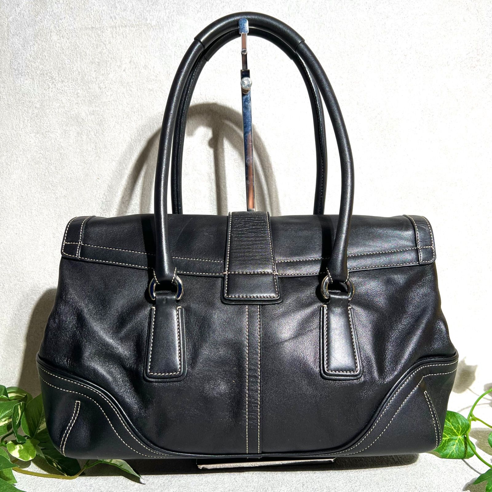 【美品】COACH ソーホー ハンドバッグ 黒 レザー 9251