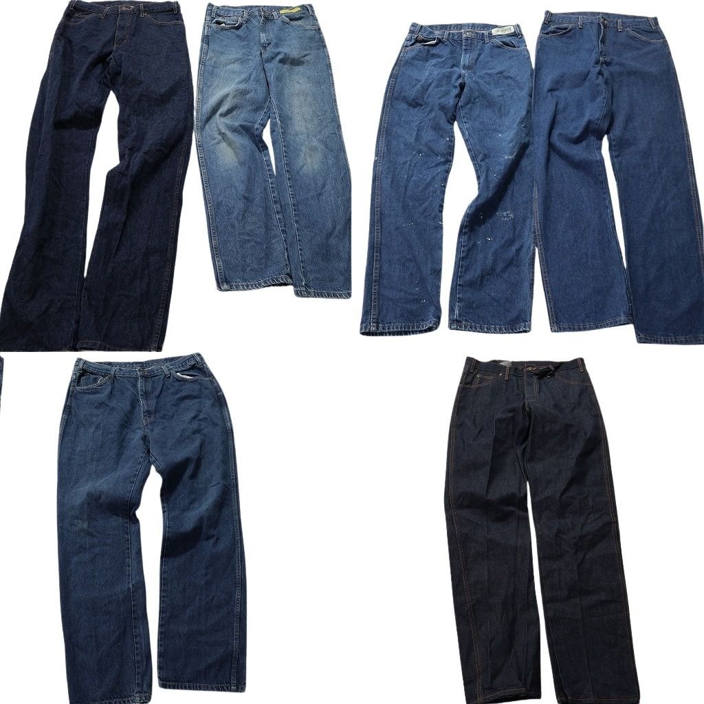 古着卸 ディッキーズ Dickies デニム パンツ 6枚セット メンズ 32 |34 インディゴブルー 古着 NA7086