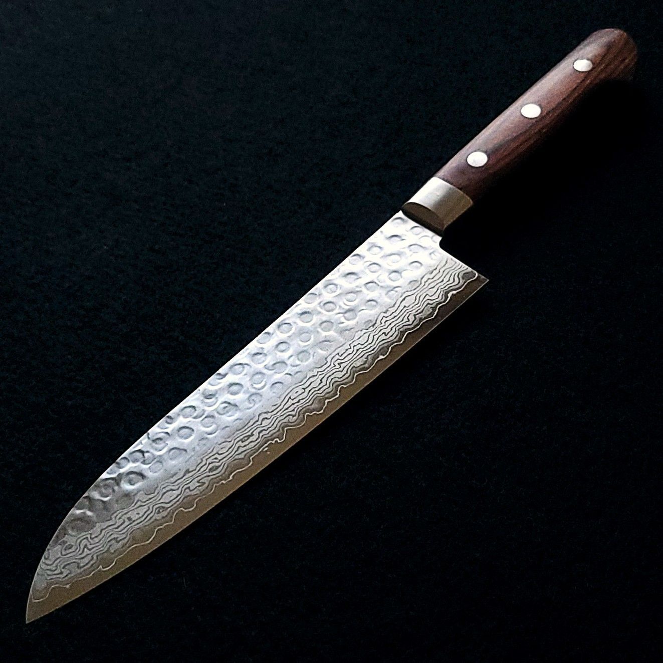 VG10 ダマスカス 三徳包丁185mm 茶柄 G1706E 月光作 - メルカリ
