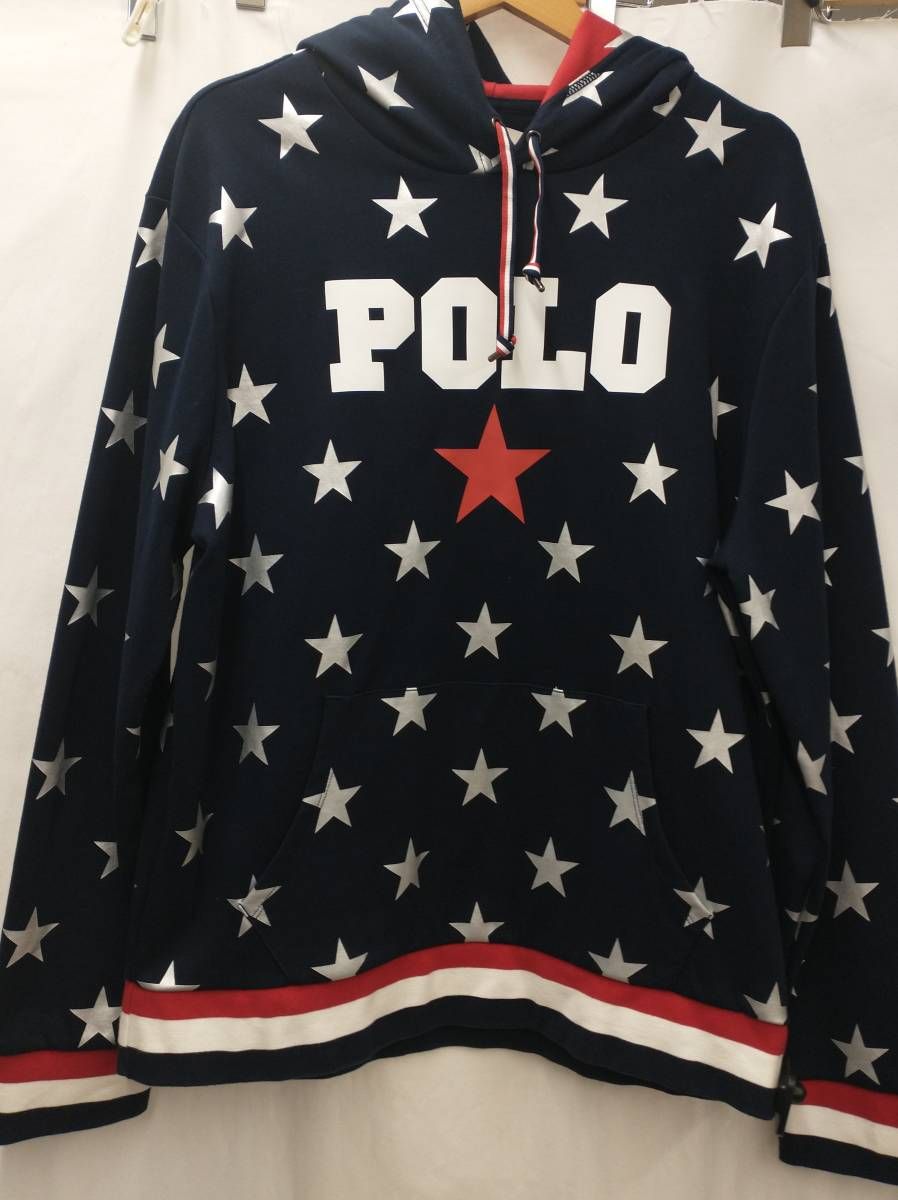 POLO RALPH LAUREN ポロ ラルフ ローレン 米独立記念モデル 星柄 パーカー Lサイズ ネイビー 綿:76% ポリエステル:24% フィリピン製 メンズ