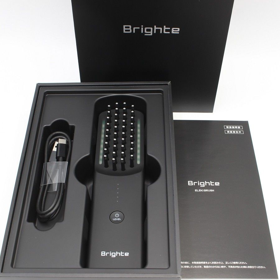 美品】Brighte ELEKI BRUSH BRT-FS145 ブラック 美顔器 EMS
