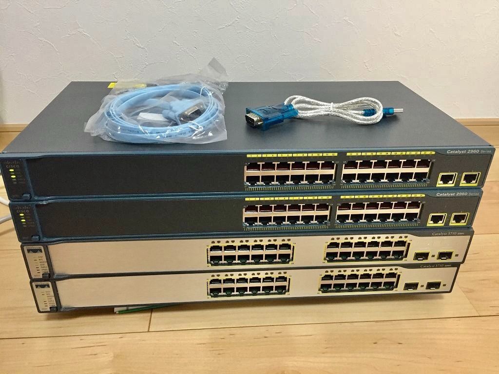 CCNA、CCNP】4台セットCiscoL3L2スイッチ3750、2960 - メルカリ