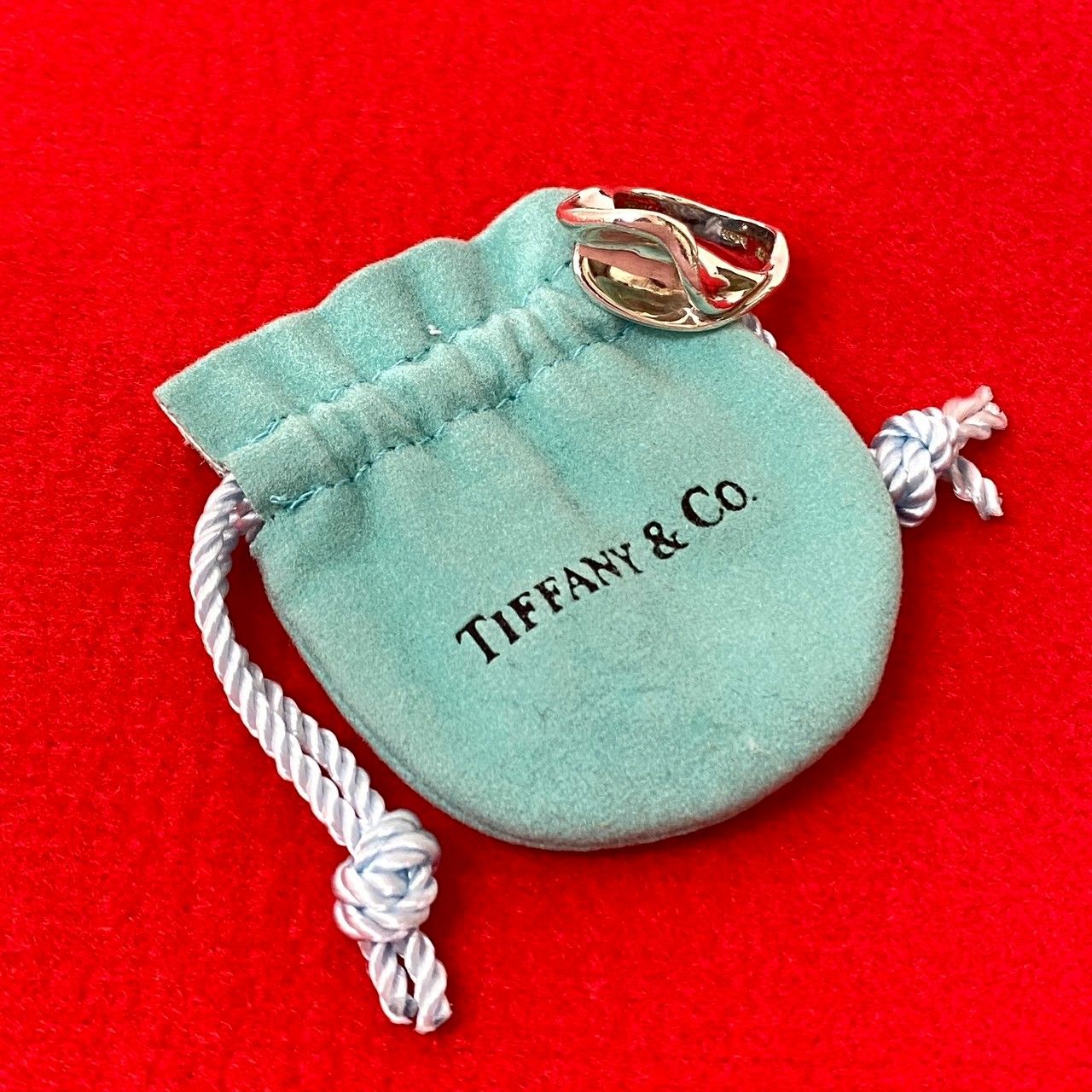 袋付 TIFFANY-Co. ティファニー カラーリリーリング エルサペレッティ シルバー925 リング 指輪 8号 アクセサリー シルバー 962-3
