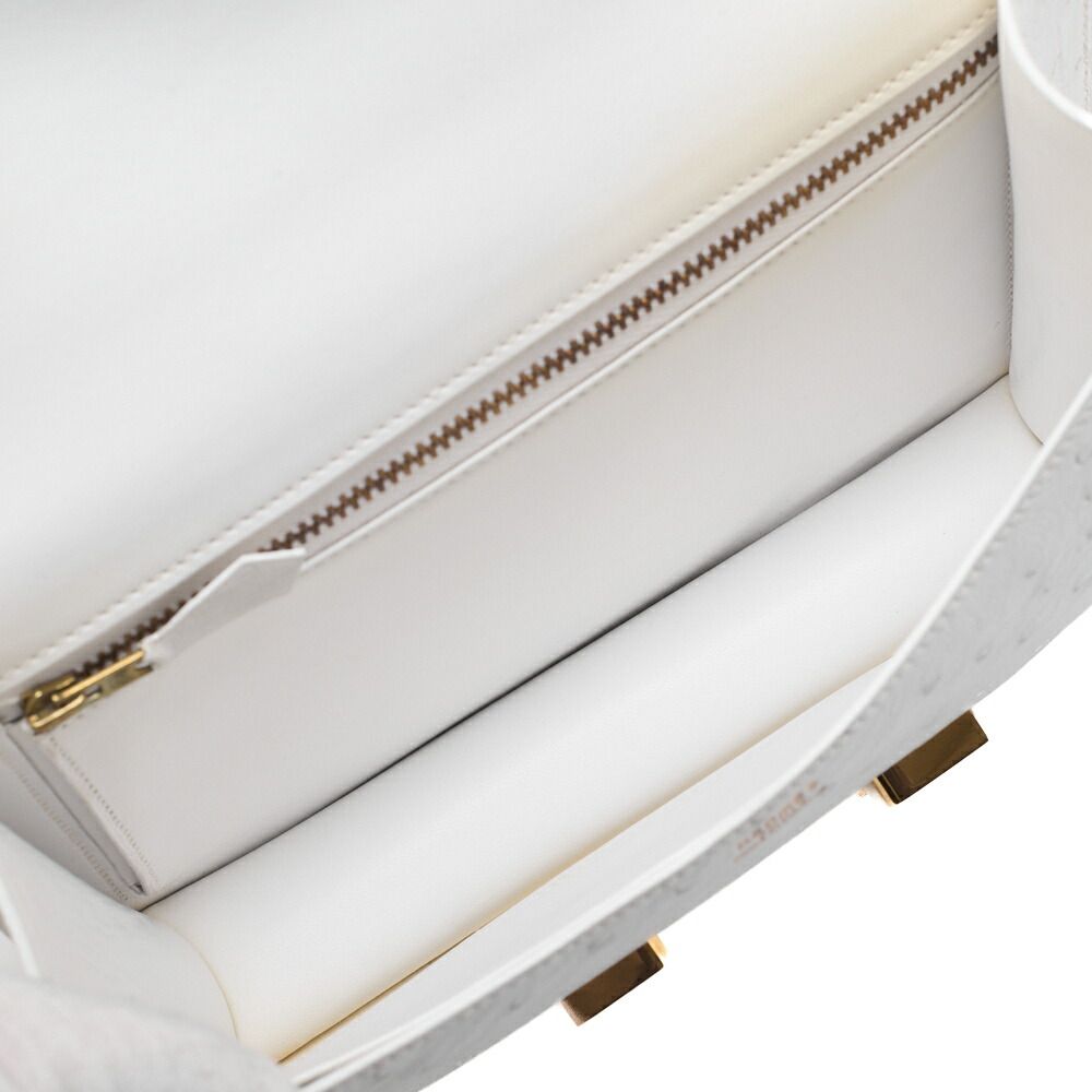 HERMES エルメス コンスタンス 23 ショルダーバッグ オーストリッチ 白