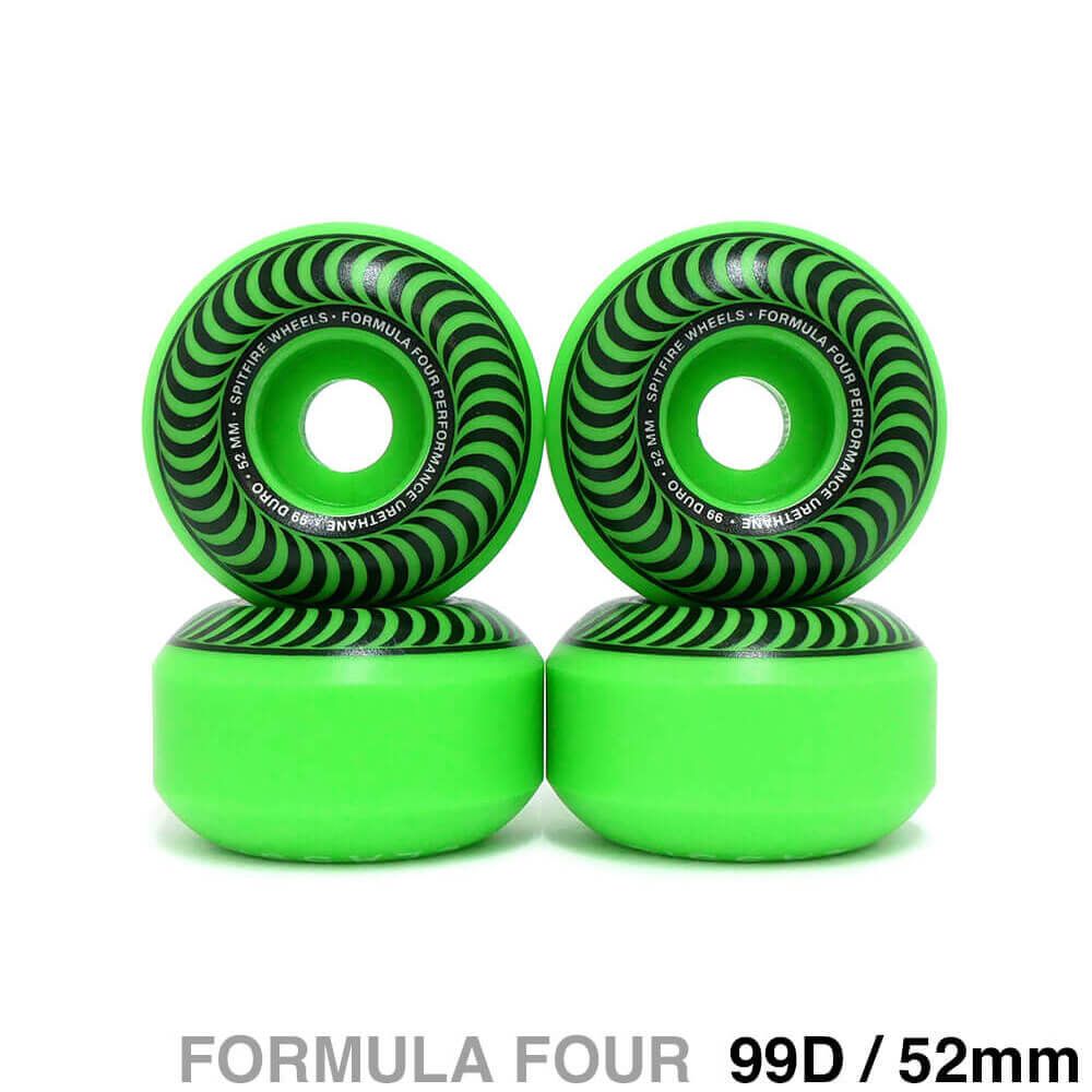 スピットファイア バーナーズ 52mm 99a グリーン　スケボーウィール SPITFIRE WHEEL スピットファイヤー ウィール FORMULA FOUR (F4