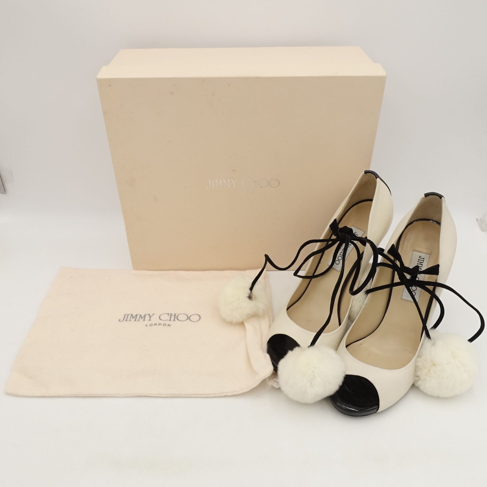ジミーチュウ パンプス オープントゥ 箱 保存袋付き サイズ39 24cm前後 