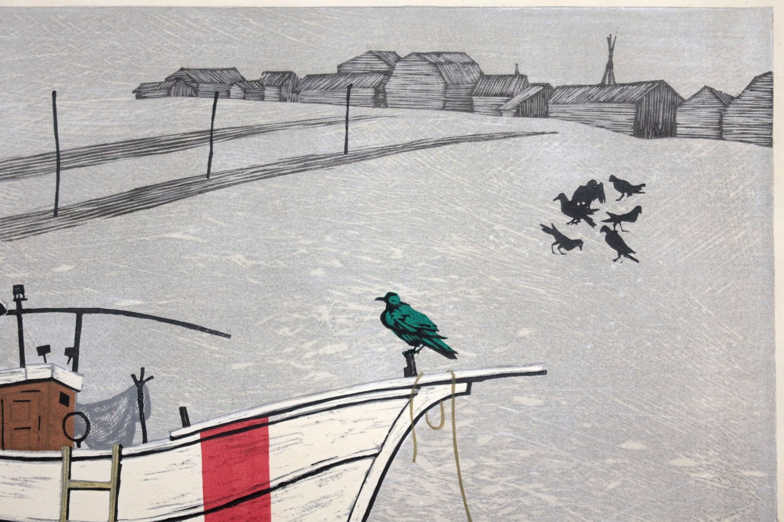 北岡文雄『白い漁船と青い鳥』木版画【真作保証】 絵画 北岡文雄『白い漁船と青い鳥』木版画【真作保証】 絵画 - メルカリ